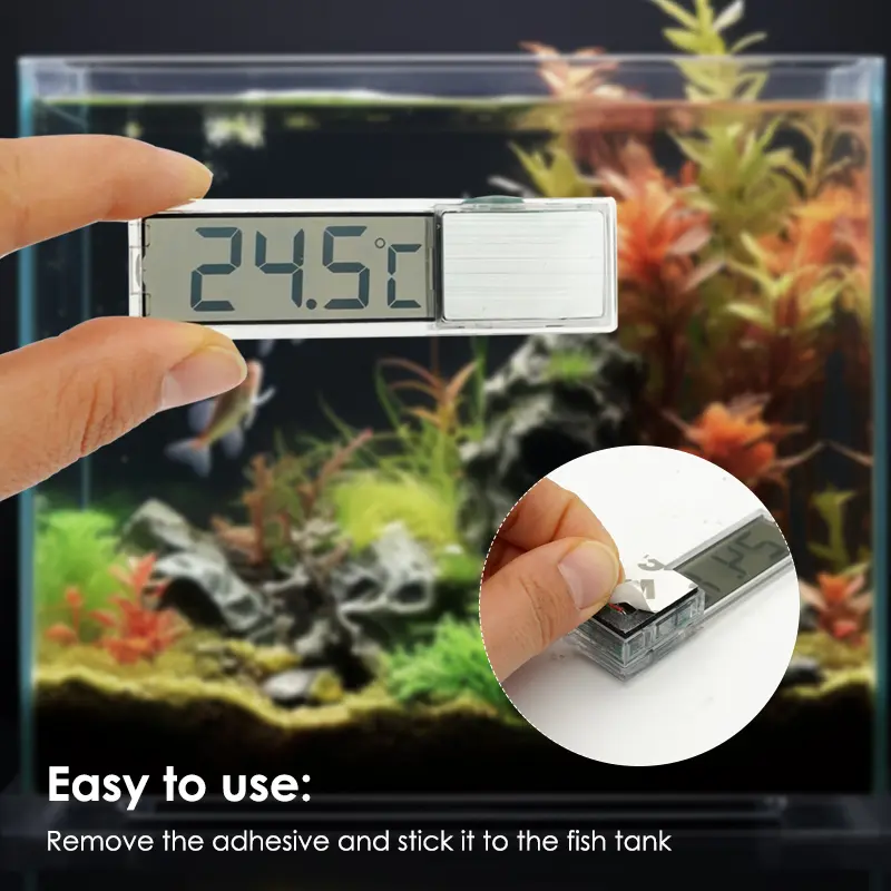 Aquarium Thermometer 3D Digital LCD Electronic Fish Tank Temperature Fish Turtle Temp Meter Aquarium Accessories