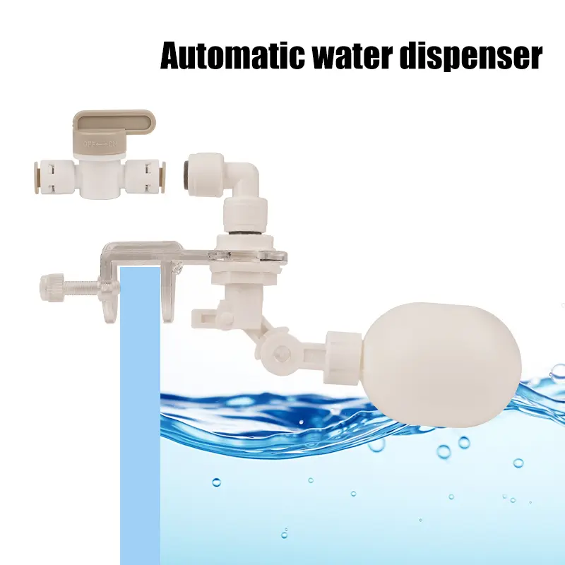 1/4Inch Auto Fish Tank Water Dispenser Float Valve Aquarium Water Float Ball Valve Type Auto Water Filler Water Level Controller