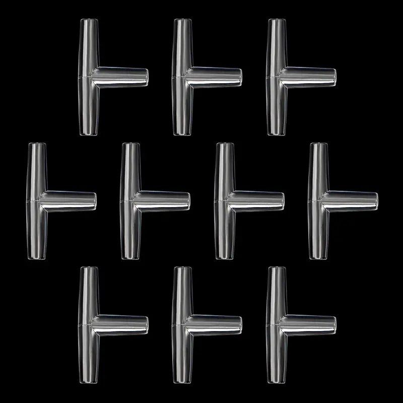 10Pcs Aquarium Airline Tubing Connectors Fish Tank Transparent Air Tube Adapters for 4mm Inner Diameter Air Line Hose
