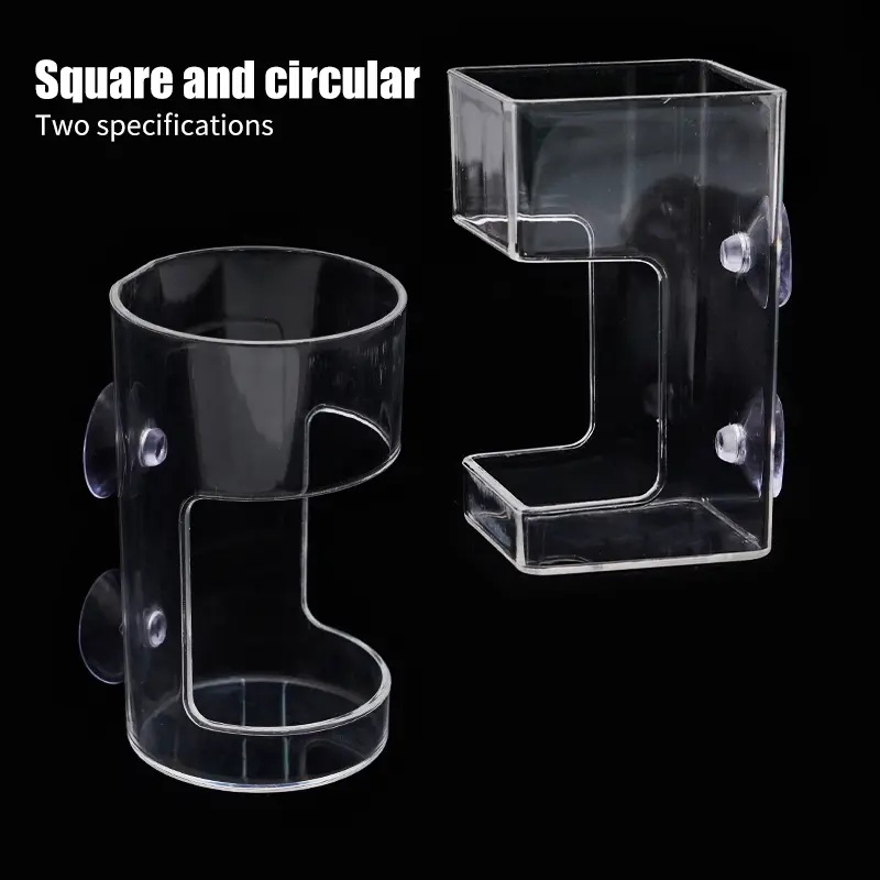 Aquarium Feeding Ring Floating Food Tray Feeder with Suction Cups Transparent Fish Aquatic Pet Supplies
