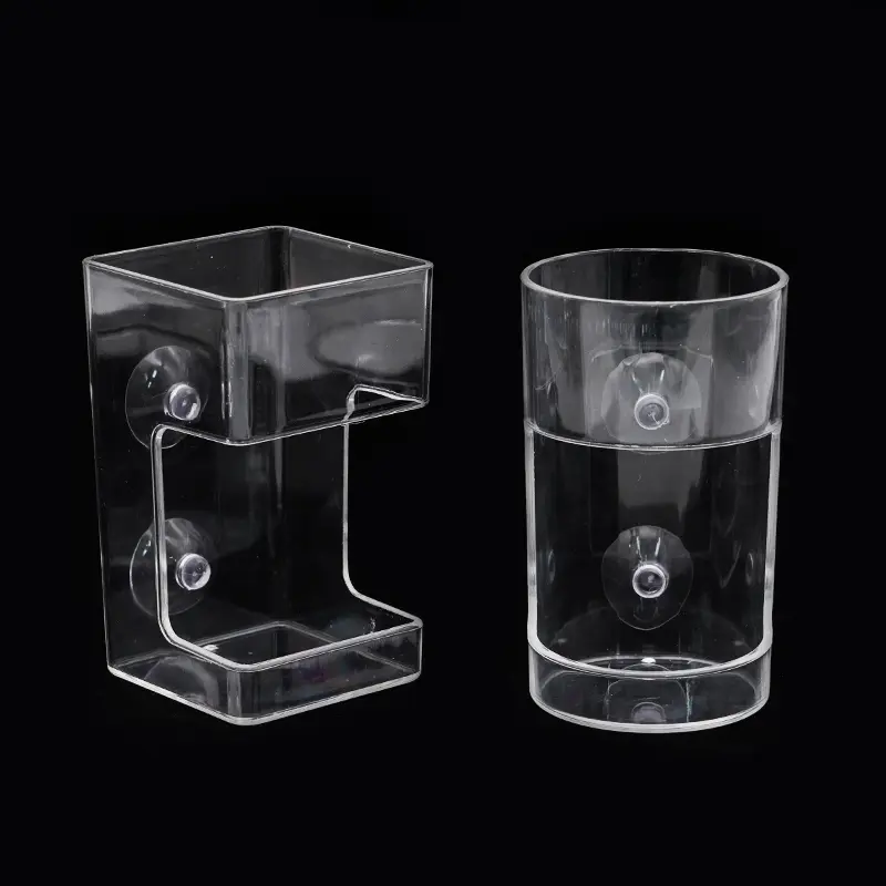 Aquarium Feeding Ring Floating Food Tray Feeder with Suction Cups Transparent Fish Aquatic Pet Supplies