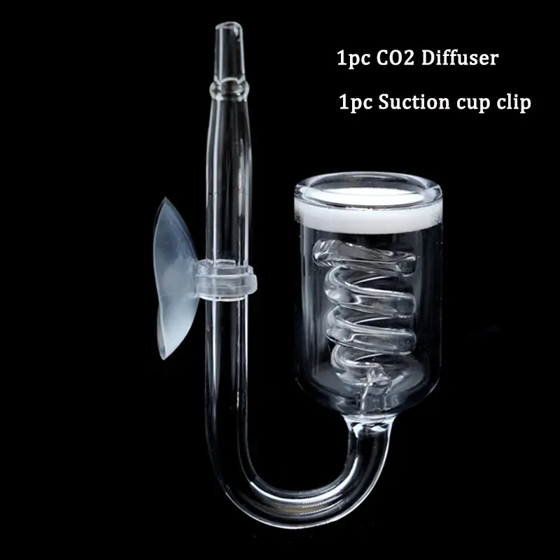CO2 Diffuser Aquarium Glass Spiral Carbon Dioxide Atomizer Diffuser With Suction Cup Aquarium Planted Fish Tank Accessories
