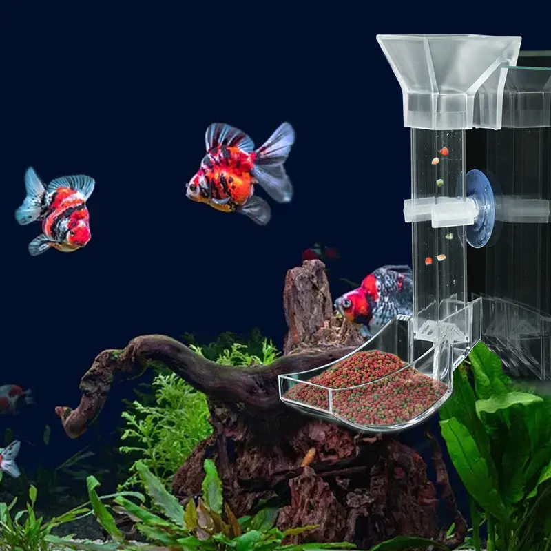 Aquarium Acrylic Feeding Tube Set Transparent Fish Feeder Shrimp Feeder Feeding Container for Various Fish Tanks