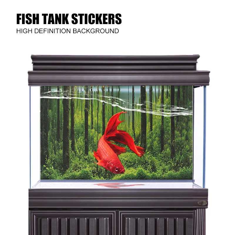 Aquarium Background Poster PVC Adhesive Sticker Fish Tank Seafloor Water Grass Background Decoration Painting PVC Sticker