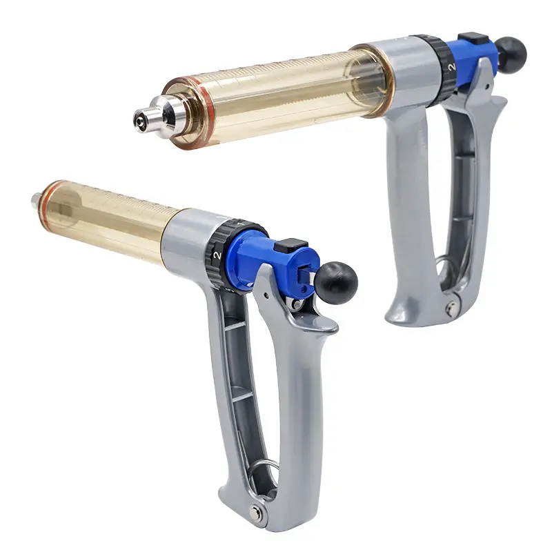 25ml/50ml Adjustable Continuous Syringe Vaccine Injector Semi-Automatic Scale Needle Tube Veterinary Chicken Sheep Horse Special