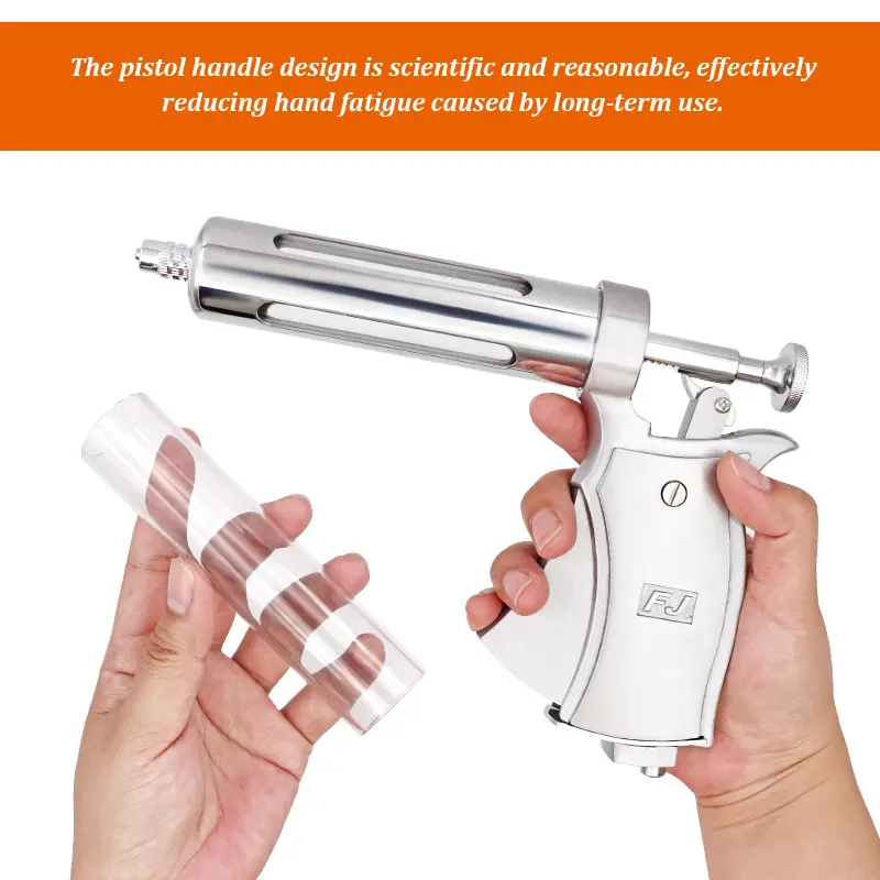 50ml Semi-automatic Adjustable Continuous Syringe Continuous Vaccine Injection Horse Sheep Cattle Pig Veterinary Equipment