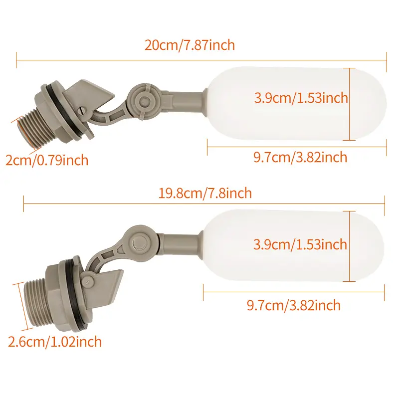 Plastic Water Float Ball Valve Shut Off 1/2" 3/4"Adjustable Auto Fill Float Ball Water Control Switch For Water Tower Water Tank