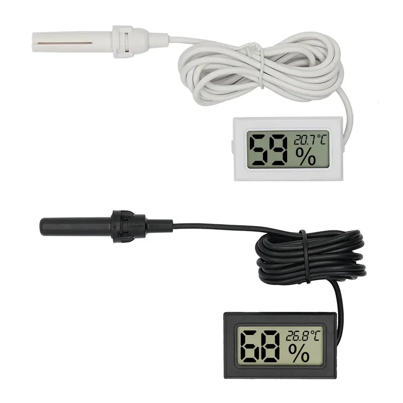 Mini Convenient Digital LCD Thermometer Sensor Hygrometer Gauge Refrigerator Aquarium Monitoring Display Humidity Detector