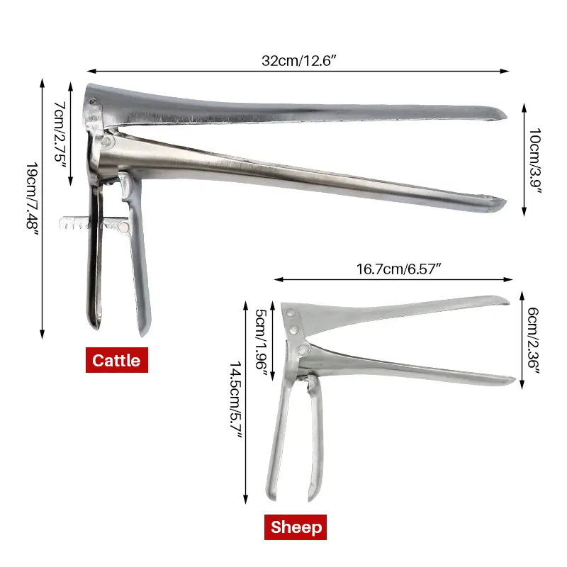 1Pc Carbon steel Vaginal Dilator for Cattle Sheep Horses Livestock feeding Farm equipment Cow Vaginal Speculum