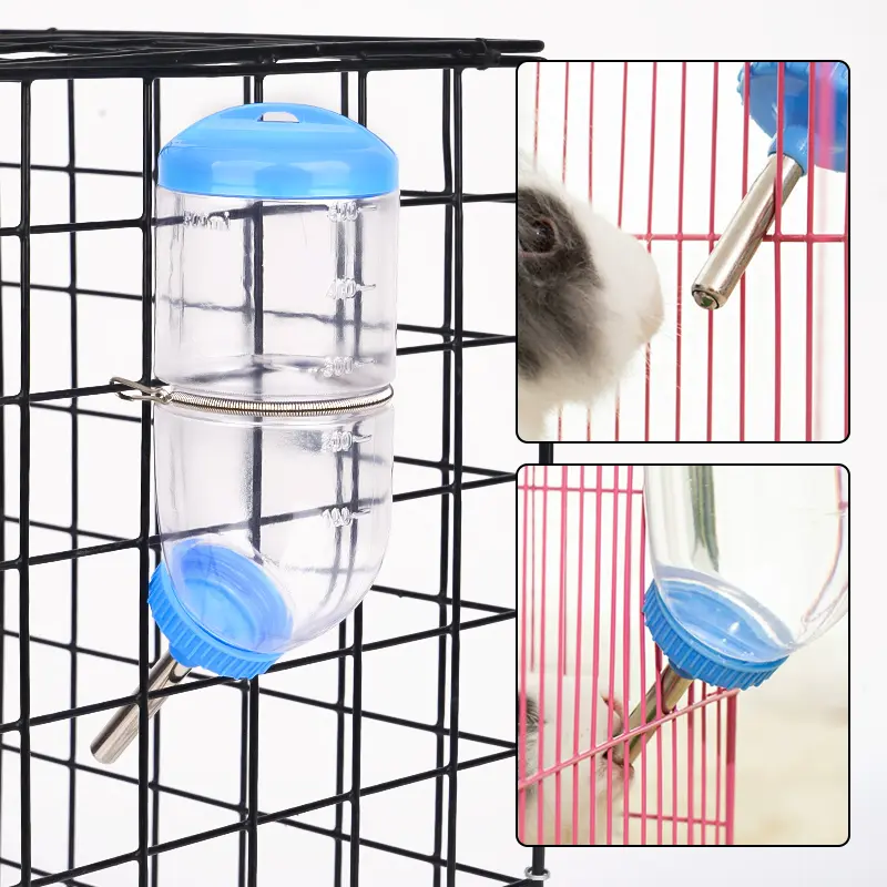 300ml/500ml Plastic Hamster Drinker Water Bottle Dispenser Feeder Hanging Guinea Pig Squirrel Rabbit Pet Drinking Fountain