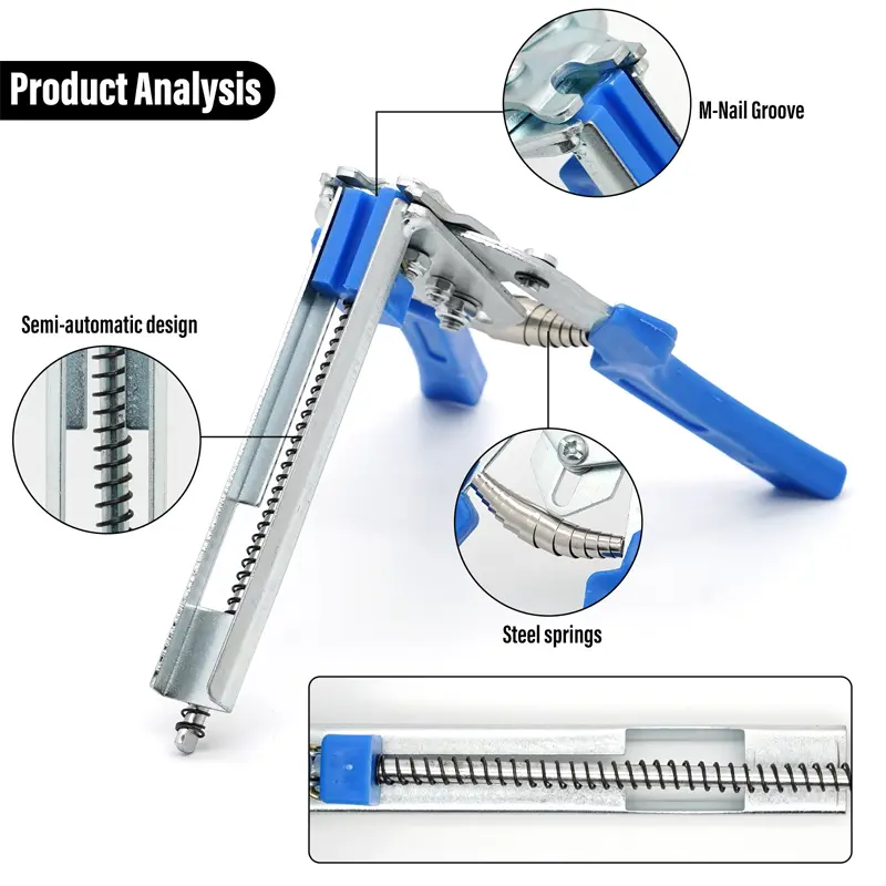 Animal Cage Hog Ring Pliers Tool and 600pcs M Clips Staples Chicken Mesh Cage Wire Fencing Caged Clamp Tools Rabbit Cage Install