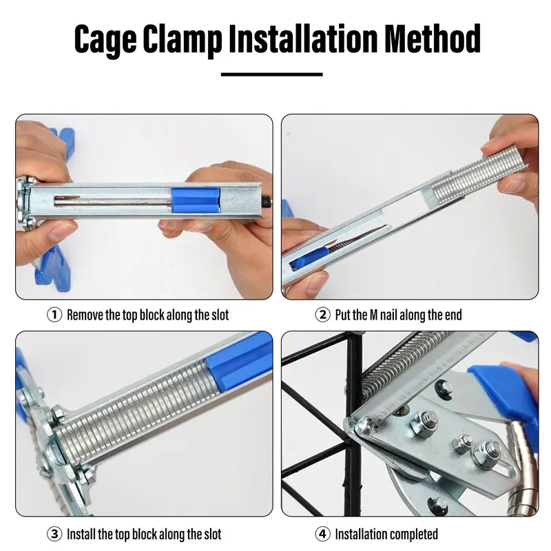 Animal Cage Hog Ring Pliers Tool and 600pcs M Clips Staples Chicken Mesh Cage Wire Fencing Caged Clamp Tools Rabbit Cage Install