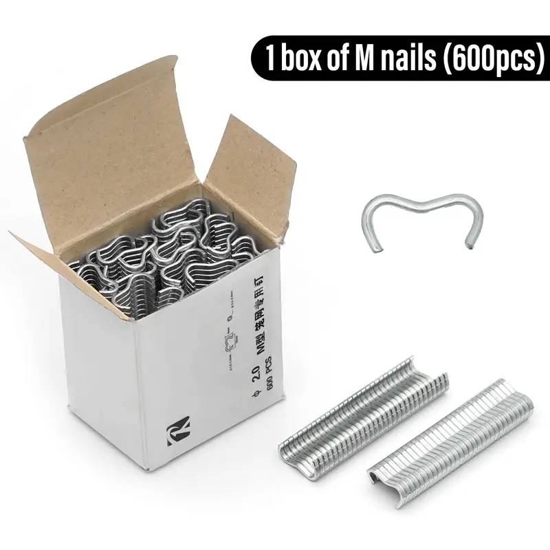 Animal Cage Hog Ring Pliers Tool and 600pcs M Clips Staples Chicken Mesh Cage Wire Fencing Caged Clamp Tools Rabbit Cage Install