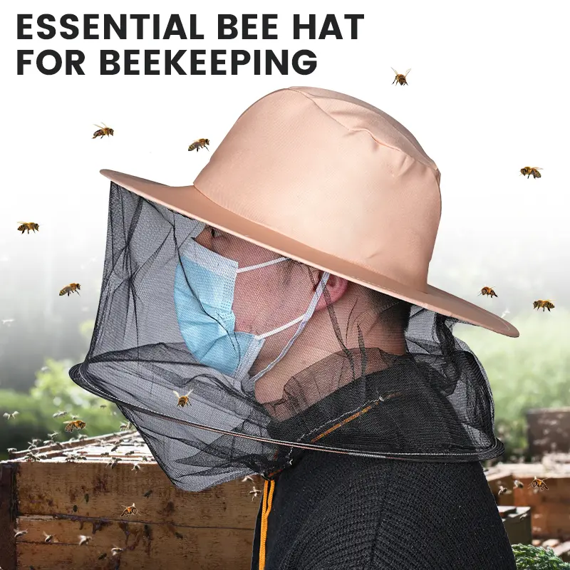 Beekeeping Protective Hat Bee Hat with Head Net Mesh Face Protection Breathable for Outdoor Fishing Beekeeping Supplies