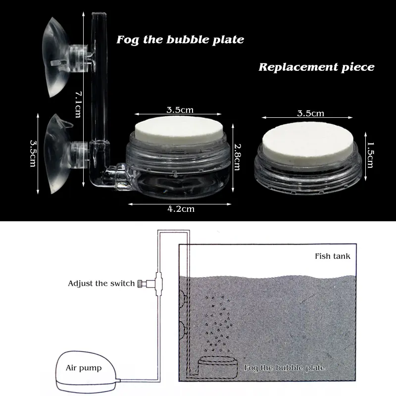 1PC Fish Tank Aquarium CO2 Diffuser Increasing Air Bubble Air Stone Oxygen Aerator Pond Pump Hydroponic Oxygen Fish Supplies