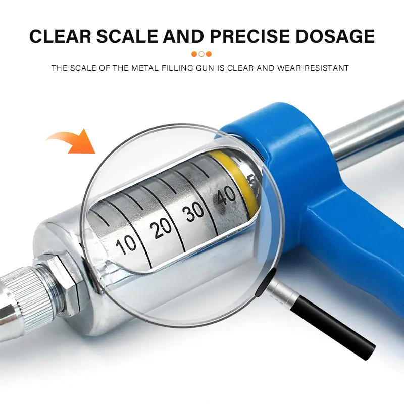 5ml 10ml 20ml 30ml 50ml Veterinary Metal Continuous Feeding Gun for Cattle Sheep Medicine Pot Drenching Gun with Bottle