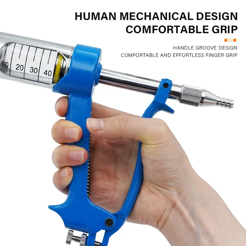 5ml 10ml 20ml 30ml 50ml Veterinary Metal Continuous Feeding Gun for Cattle Sheep Medicine Pot Drenching Gun with Bottle