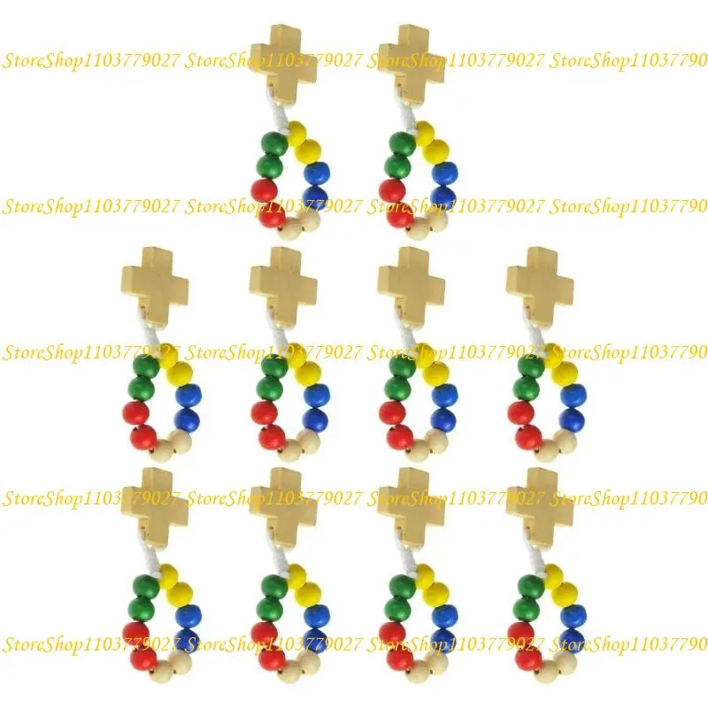 C4DF Beads Finger Rosary With 8mm Beads and Crosses Pendants for Prayer Meditations Elegant Grains Rosary Beads