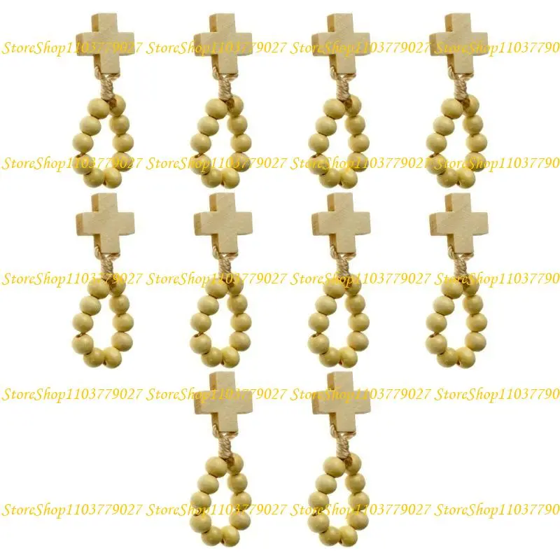 C4DF Beads Finger Rosary With 8mm Beads and Crosses Pendants for Prayer Meditations Elegant Grains Rosary Beads