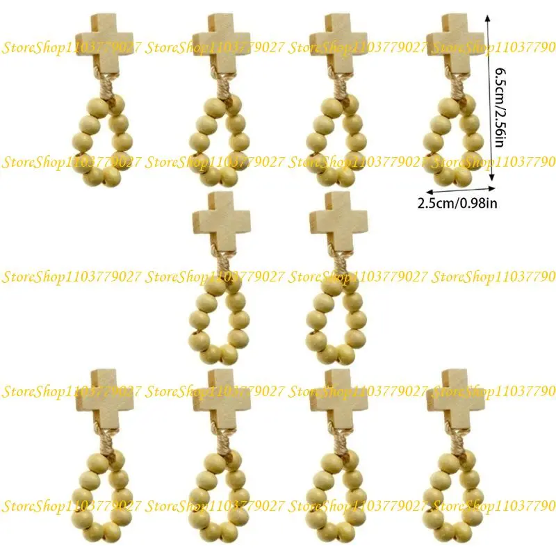 C4DF Beads Finger Rosary With 8mm Beads and Crosses Pendants for Prayer Meditations Elegant Grains Rosary Beads