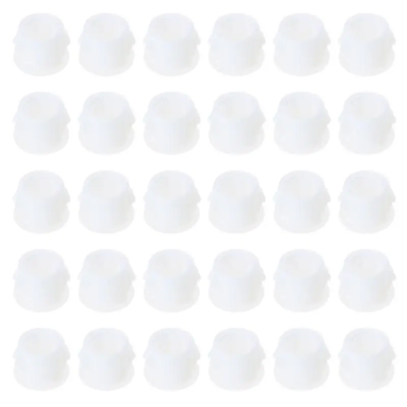 C4DF 30 Pieces White Screw Caps Covers Flush Type Plastic Drill Hole Plugs for Kitchen Cabinet and Furniture Hole Concealment
