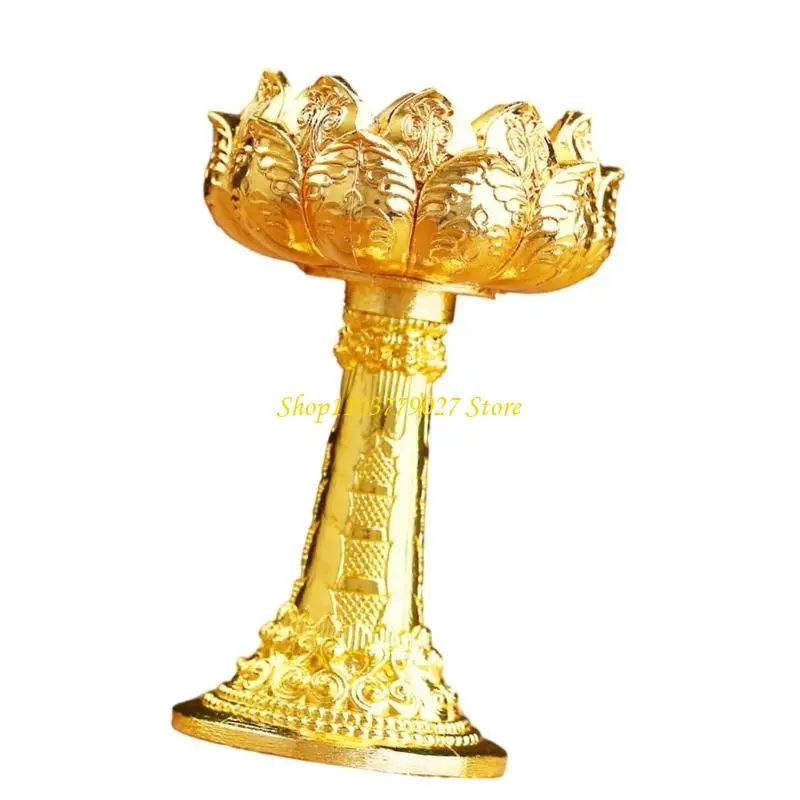 C4DF Lotuss Desk Advents Holder Butter Ghee Lamp Candlestick Holder