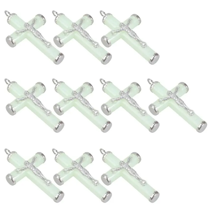 C4DF Set Of 10 Light Up Metal Crosses Ornaments for Fashionable and Religious Use