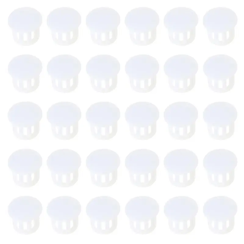 C4DF 30 Pieces White Screw Caps Covers Flush Type Plastic Drill Hole Plugs for Kitchen Cabinet and Furniture Hole Concealment