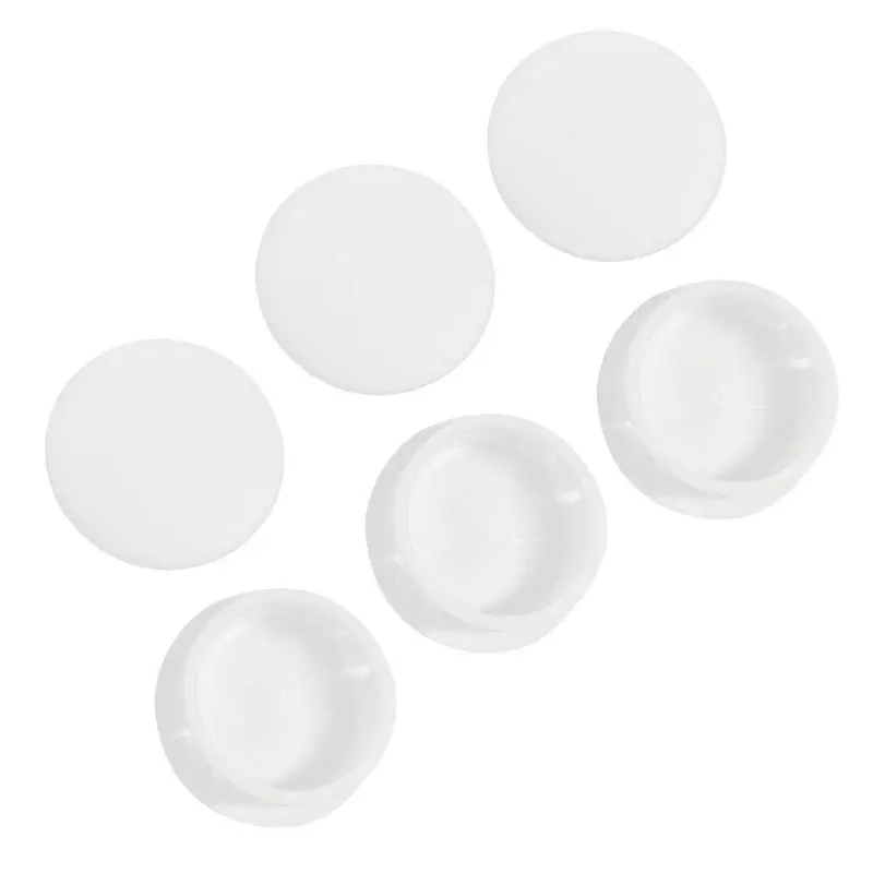 C4DF 30 Pieces White Screw Caps Covers Flush Type Plastic Drill Hole Plugs for Kitchen Cabinet and Furniture Hole Concealment