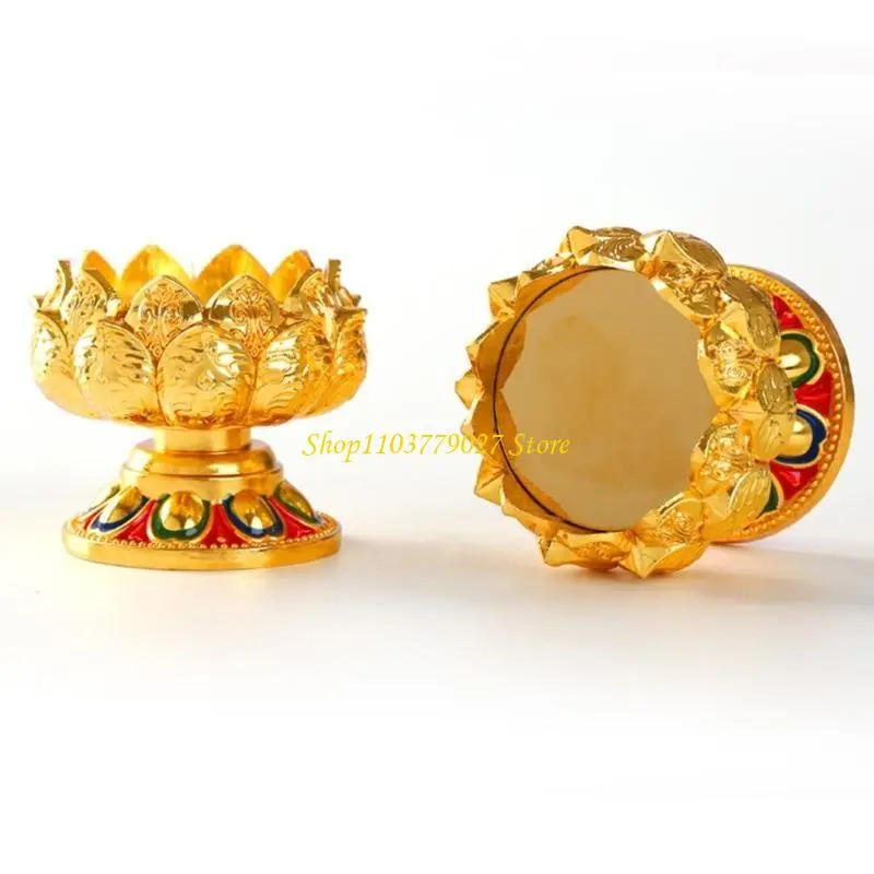 C4DF Lotuss Desk Advents Holder Butter Ghee Lamp Candlestick Holder
