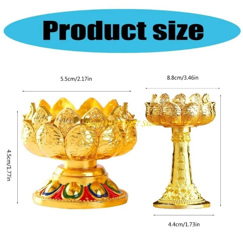 C4DF Lotuss Desk Advents Holder Butter Ghee Lamp Candlestick Holder