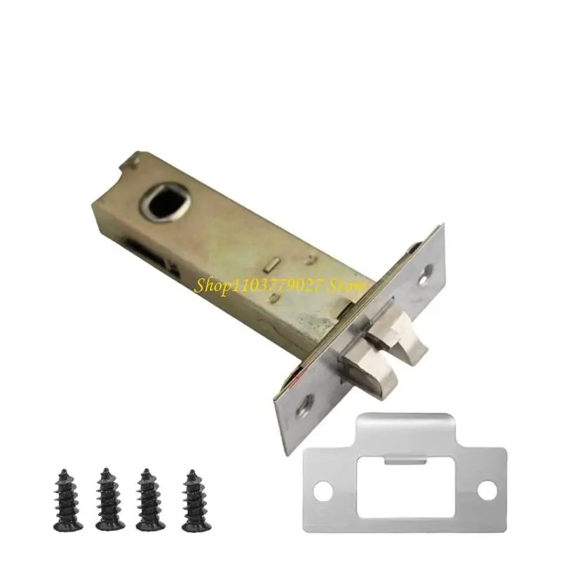 C4DF Sturdy Metal Fork Tubulars Mortice Latches Metal Finish Convenient Accessory for Bathroom and Bedroom Door Installion