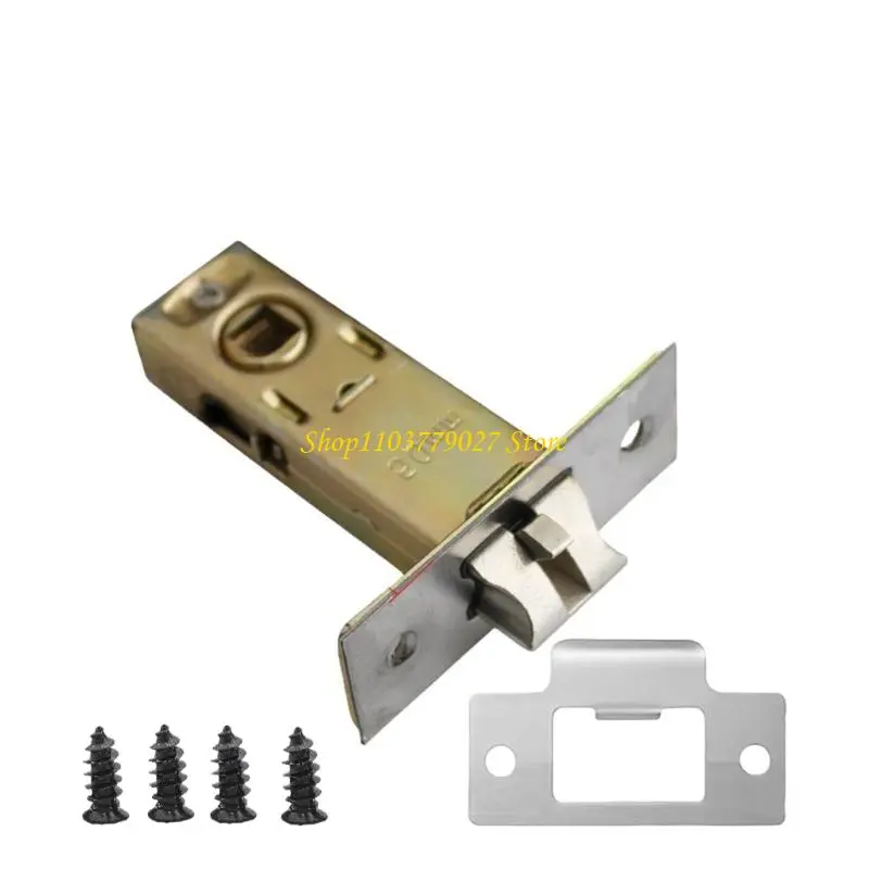 C4DF Sturdy Metal Fork Tubulars Mortice Latches Metal Finish Convenient Accessory for Bathroom and Bedroom Door Installion