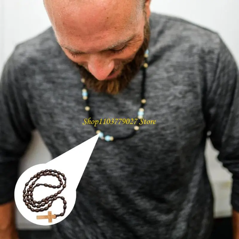 C4DF Spiritual Natural Prayer Beads with Crosses for Collectors and Believers