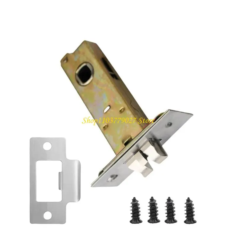C4DF Sturdy Metal Fork Tubulars Mortice Latches Metal Finish Convenient Accessory for Bathroom and Bedroom Door Installion