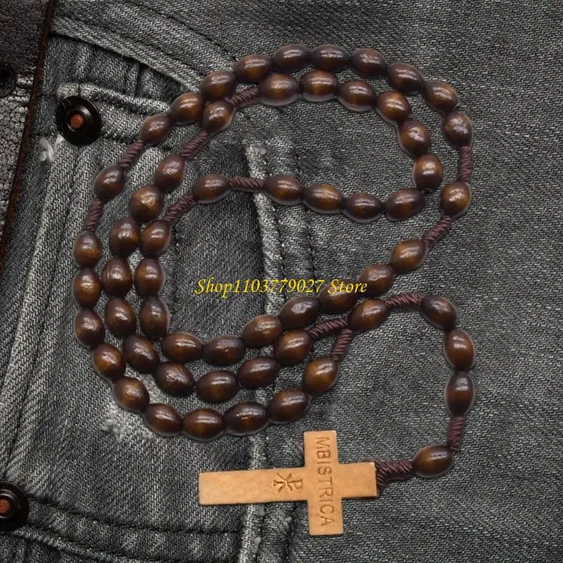 C4DF Spiritual Natural Prayer Beads with Crosses for Collectors and Believers
