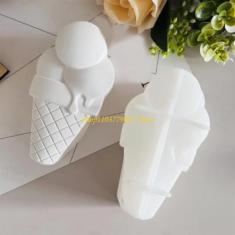 C4DF Ice Cream Cup Silicone Mold for DIY Crafting and Home Decors Flexible and Easy Releases Gypsum Dripping Mould