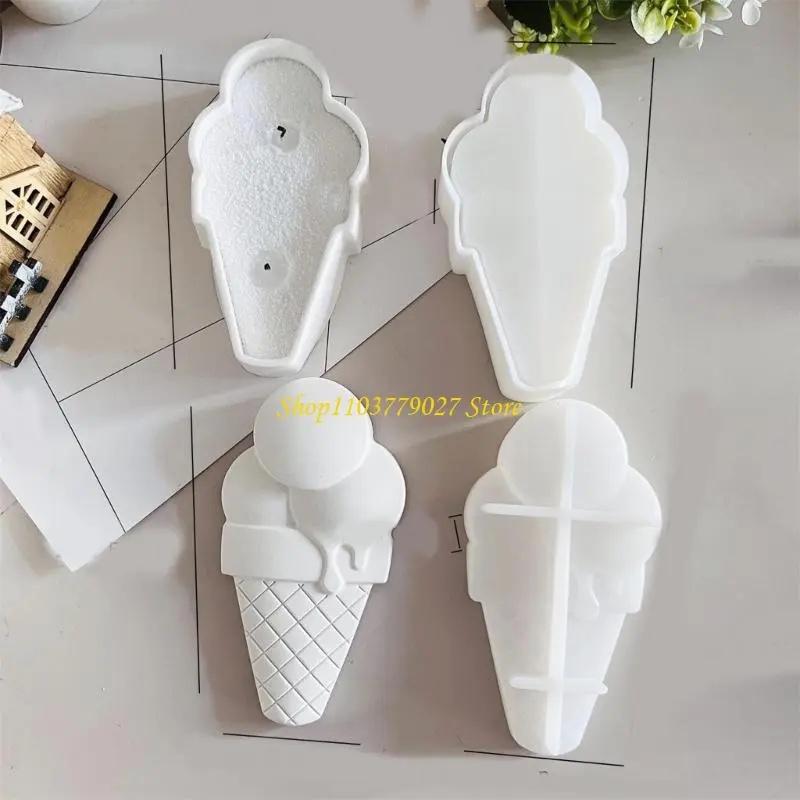 C4DF Ice Cream Cup Silicone Mold for DIY Crafting and Home Decors Flexible and Easy Releases Gypsum Dripping Mould