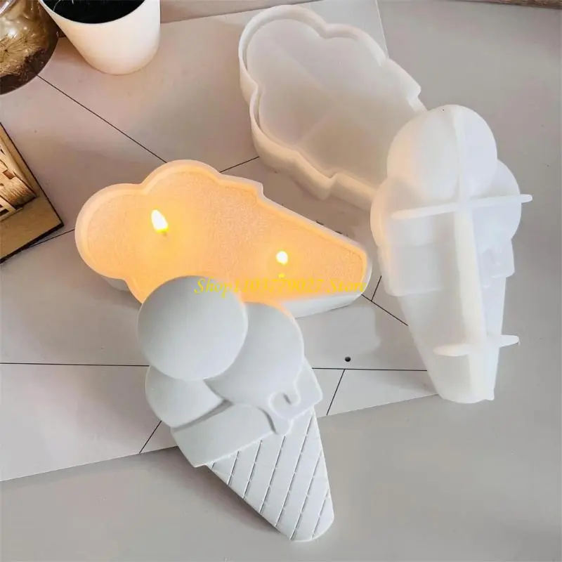 C4DF Ice Cream Cup Silicone Mold for DIY Crafting and Home Decors Flexible and Easy Releases Gypsum Dripping Mould