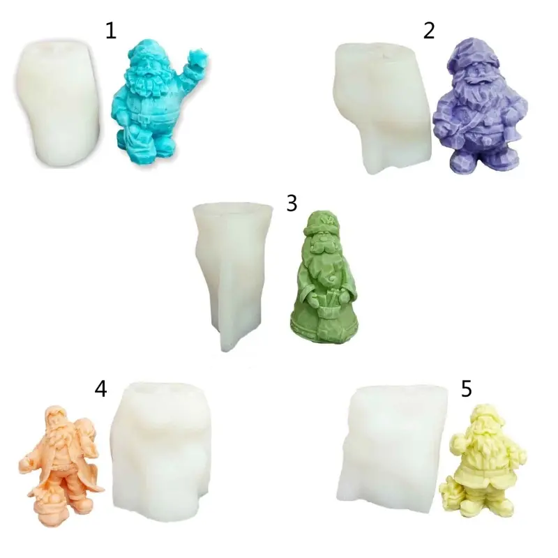 Y1UB Christmas Silicone Mould and Santa Resin Mould Christmas Cake Chocolate Candy Moulds for Xmas