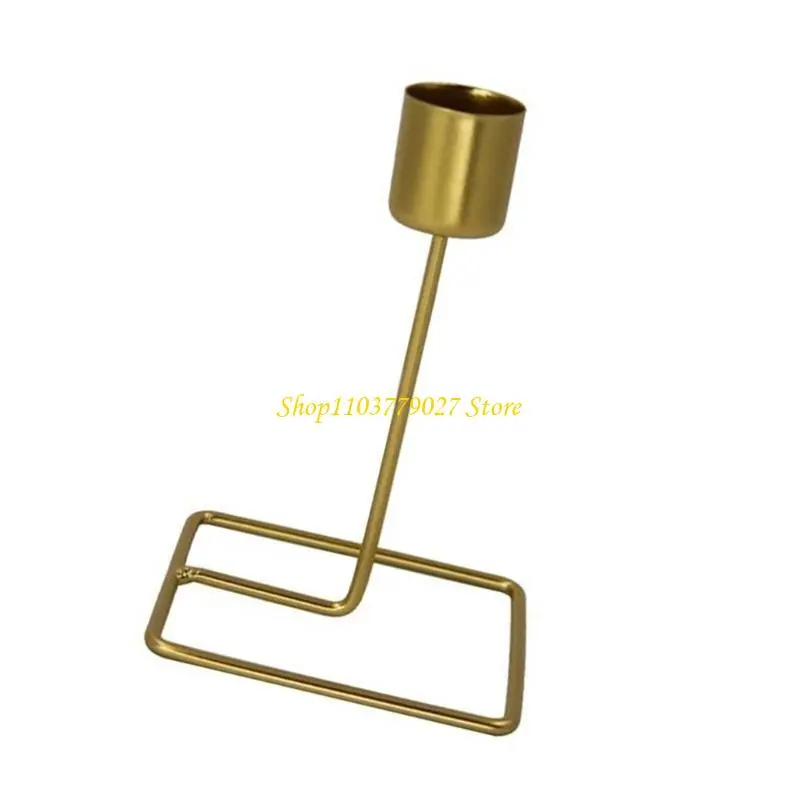 C4DF Table Centerpieces Metal Holder Stand Decorative Golden Taper Candlestick for Romantics Wedding and Home Decors