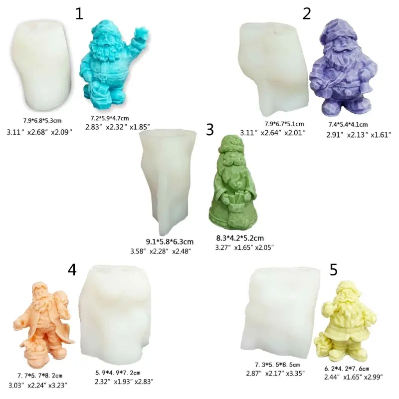 Y1UB Christmas Silicone Mould and Santa Resin Mould Christmas Cake Chocolate Candy Moulds for Xmas
