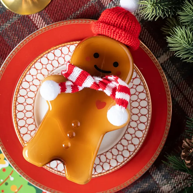 Y1UB 5pc Gingerbread Man Candy Jar with Lid Plastic Bottle Cookie Storage Bottle