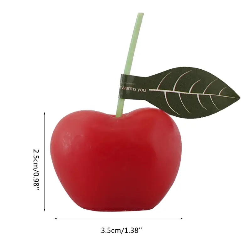 Cherry Shaped Scented Candle Wax Decorative Candles Table Photo Prop Birthday Gift Prefect for Meditation Stress