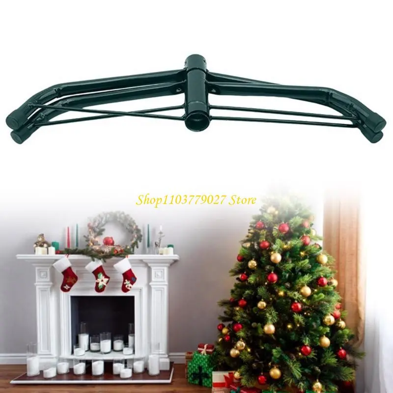C4DF Rustproof Metal Christmas Tree Holder Base Folding Support Stand for Artificial Trees Rusts Resistant Tree Bracket