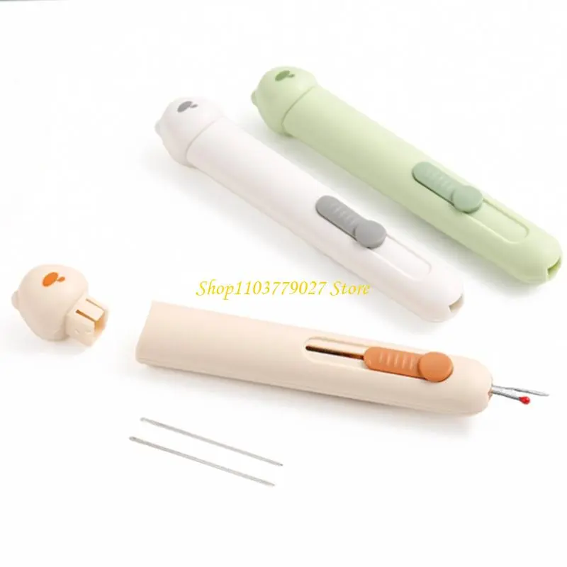 C4DF 2-in-1 Needle Threader Seam Thread Pickers Threading Aid Sewings Supplies