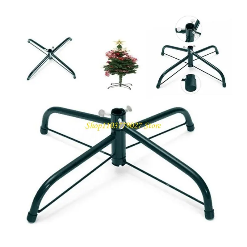 C4DF Rustproof Metal Christmas Tree Holder Base Folding Support Stand for Artificial Trees Rusts Resistant Tree Bracket