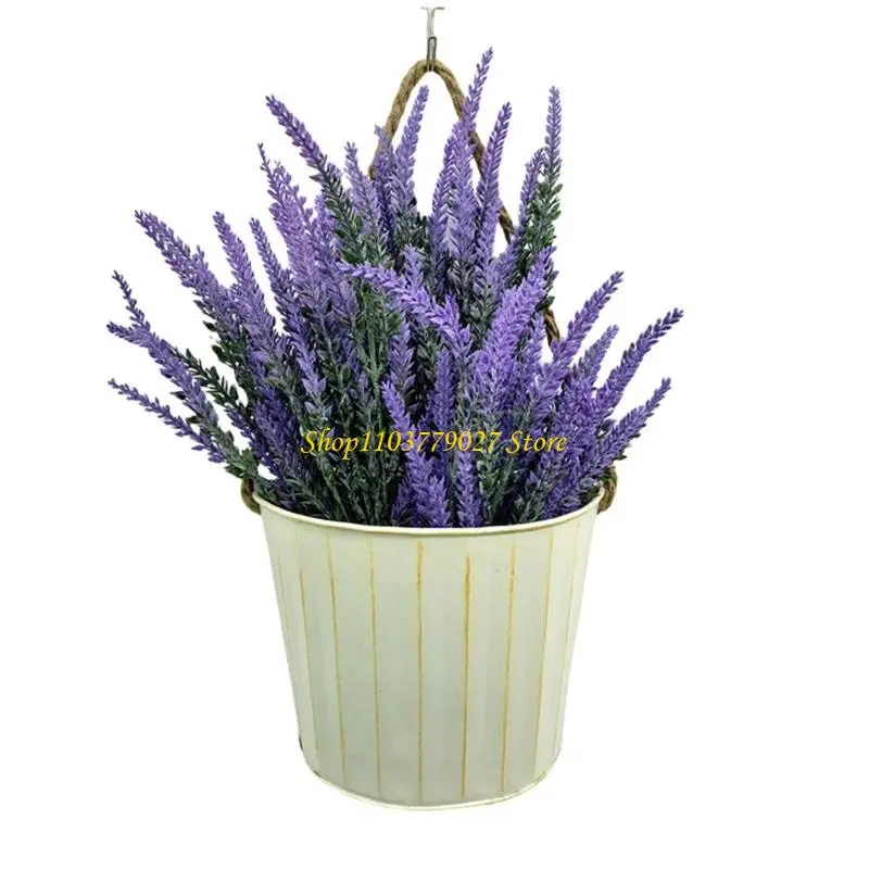 C4DF Antique Styles Iron Plant Pot Wall Mounted Hanging Flower Basket for Home Garden Flower Display Bucket Wall Decoration