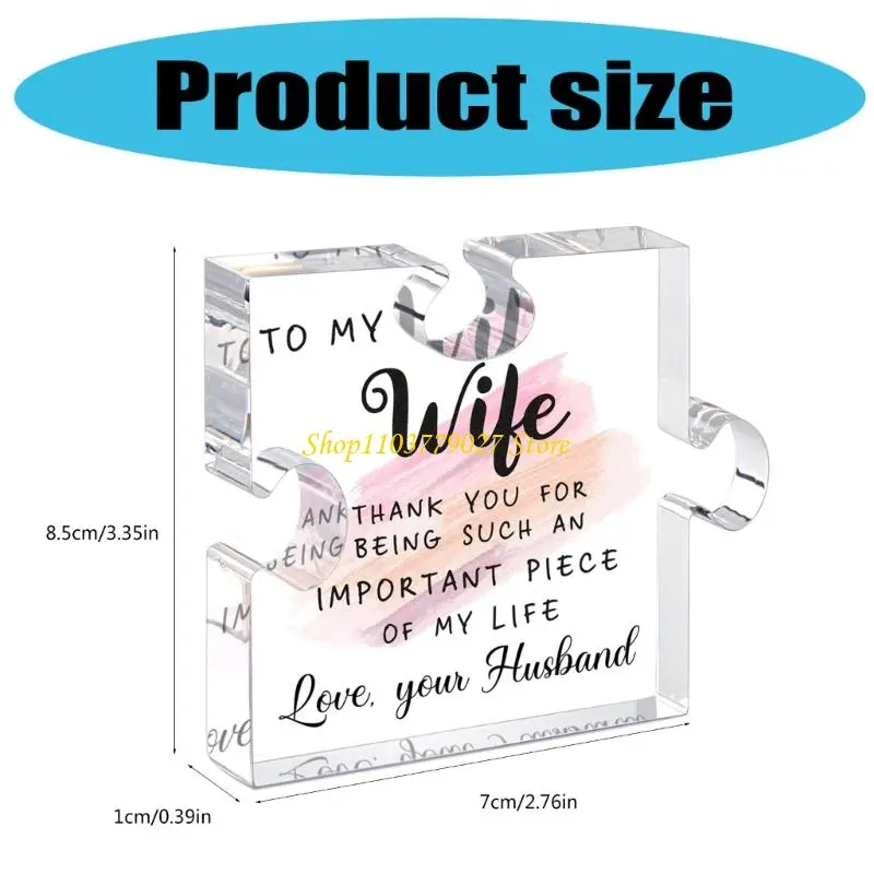 C4DF Mothers Day Gift for Mom Grandma Wife from Daughter Son Acrylic Block Puzzle Piece Home Office Desk Decoration