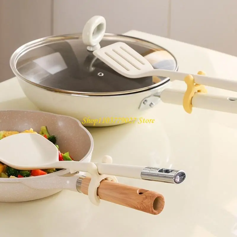C4DF Kitchen Countertops Utensil Stand Spatula Rack Heatproof Silicone Spoon Rest